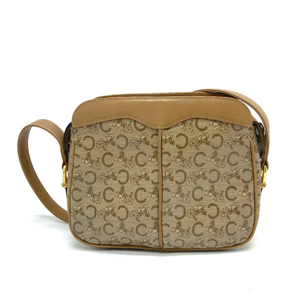 CELINE Macadam Shoulder Bag Handbag Crossbody Leather Beige - Picture 2 of 14